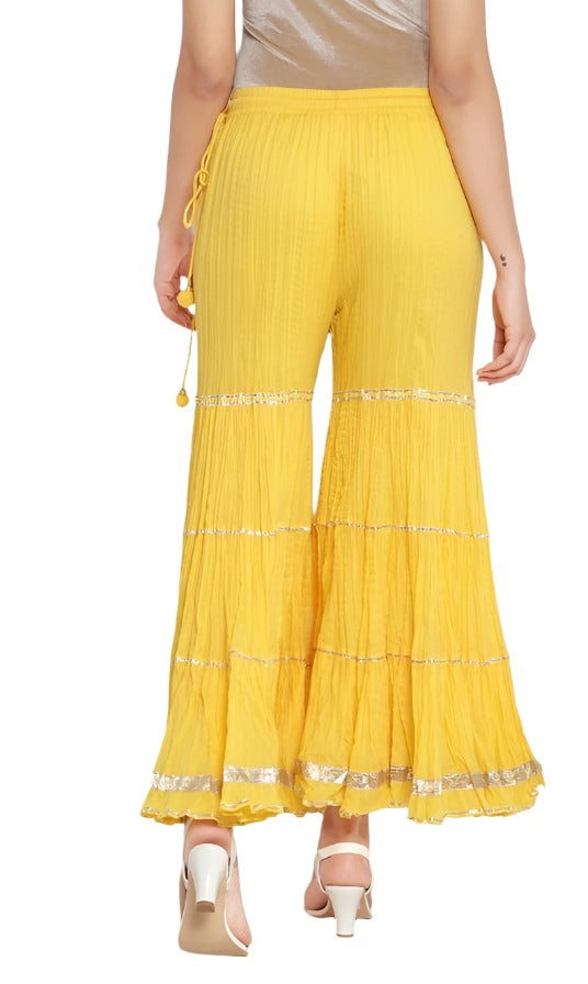 YELLOW COTTON SHARARA PANTS in Paris