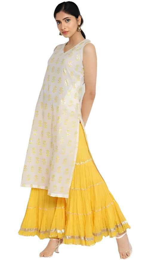 YELLOW COTTON SHARARA PANTS in Paris