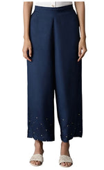 Navy Blue Sequin Parallel Pants in Germany
