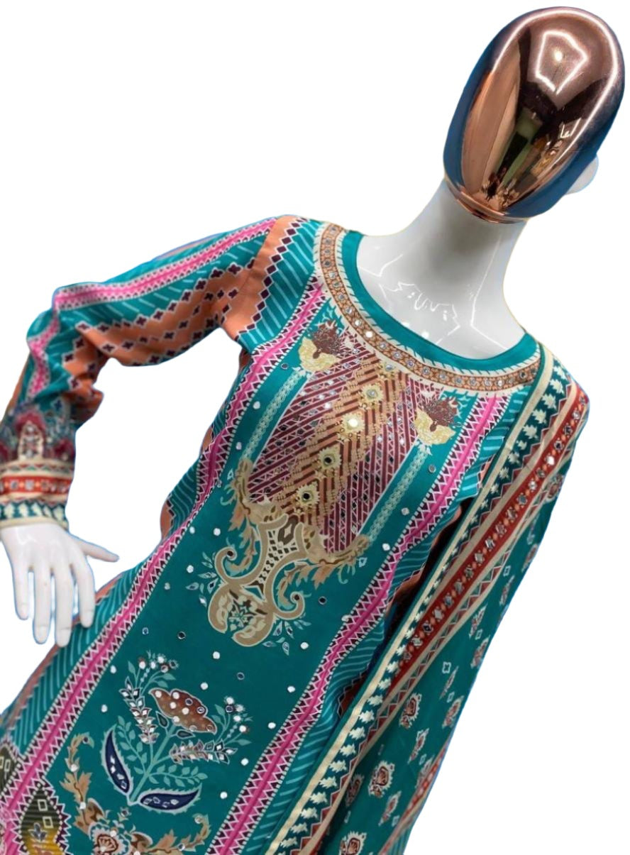 Silk Embroidery work Pakistani Suit in Munich
