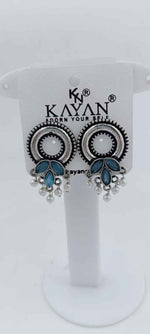Designer Round silver Earrings  in Paris