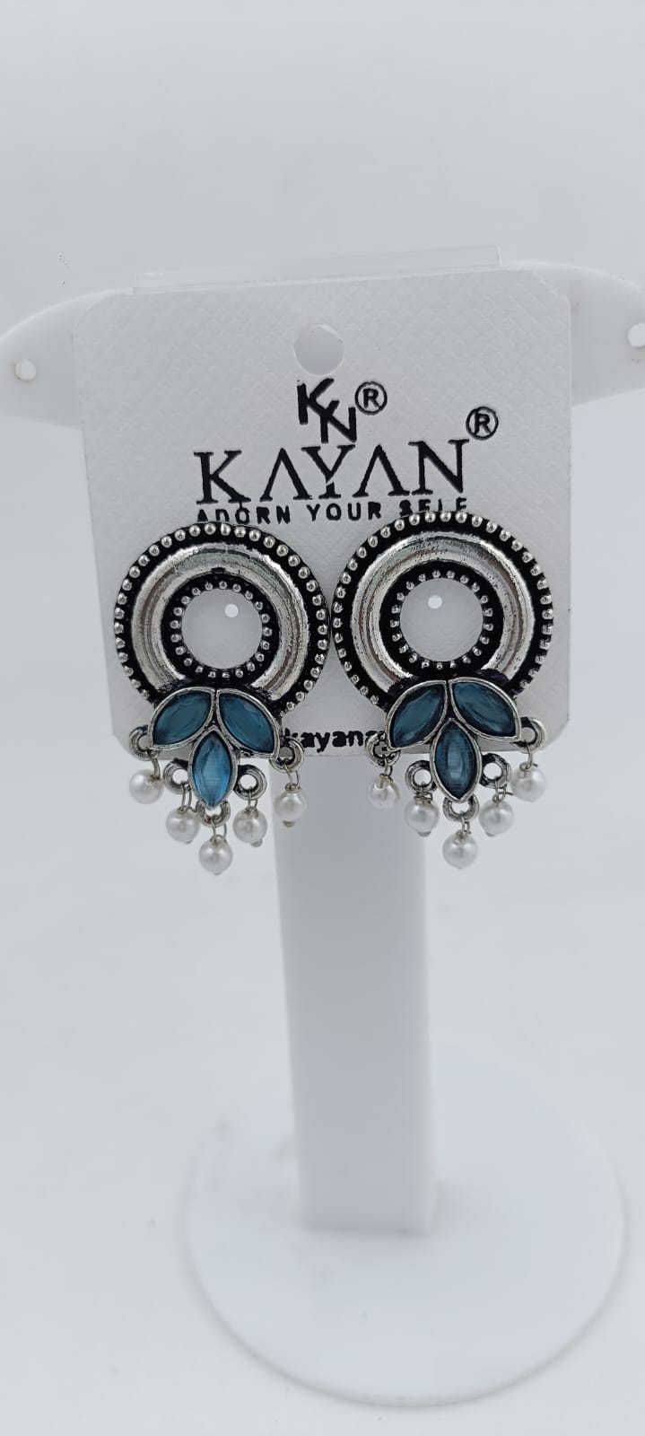 Designer Round silver Earrings  in Paris