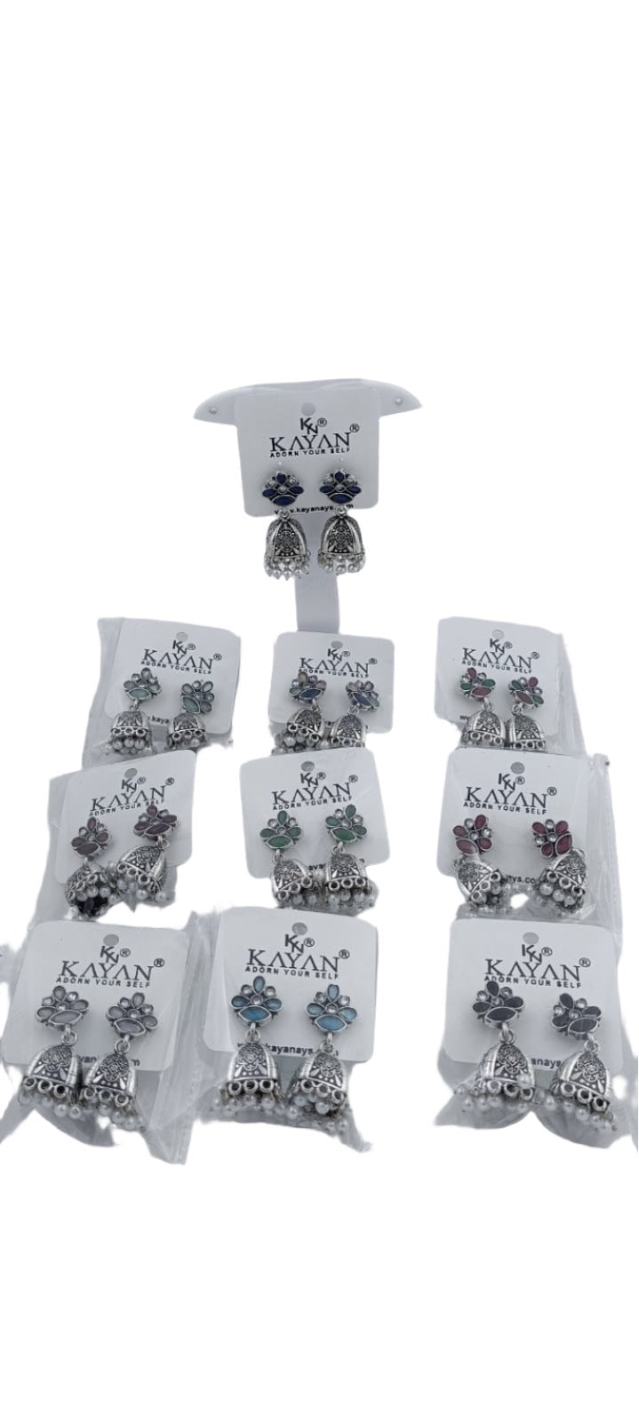 Shahi Oxidized Phool Moti Jhumka in Germany