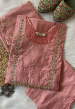 Handwork at Neck gotta Patti Pearl Dola Silk Kurta Dupatta Bottom Set in Germany
