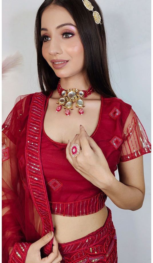 Partywear complete stitched Lehenga Choli set in Germany