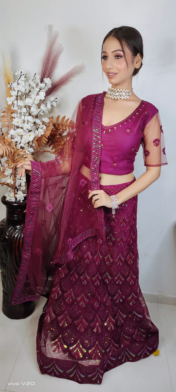Partywear complete stitched Lehenga Choli set in Germany