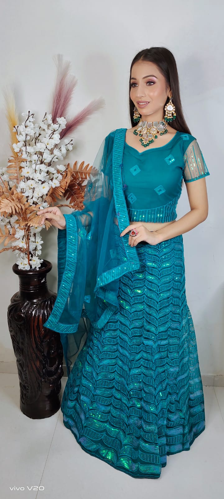 Partywear complete stitched Lehenga Choli set in Germany