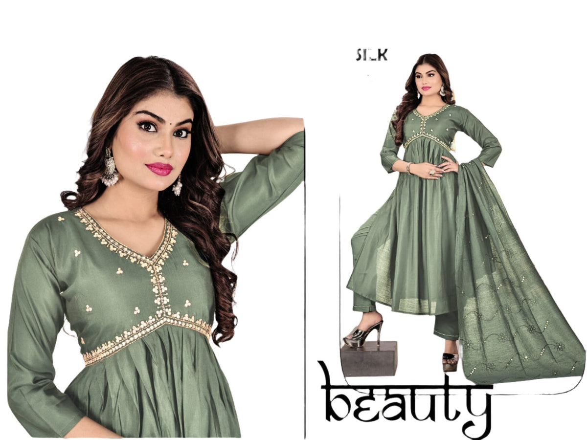 Gotta Patti kurta with Trousers and Dupatta Set