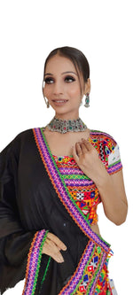 Multicolor Gujrati Navratre Bandhani Lehenga for women in Germany