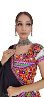 Multicolor Gujrati Navratre Bandhani Lehenga for women in Germany