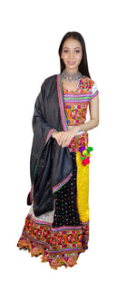 Multicolor Gujrati Navratre Bandhani Lehenga for women in Germany