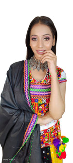 Multicolor Gujrati Navratre Bandhani Lehenga for women in Germany