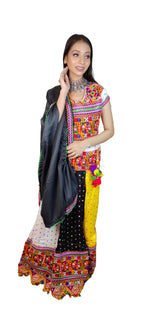 Multicolor Gujrati Navratre Bandhani Lehenga for women in Germany