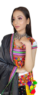 Multicolor Gujrati Navratre Bandhani Lehenga for women in Germany