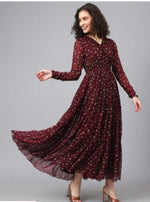 WINE SMOCKING TIER DRESS in Essen
