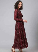 WINE SMOCKING TIER DRESS in Essen