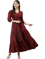 Women A-line Maroon Dress in Germany