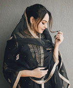Gorgeous Black Chinon Silk With Sequence Work Sharara Suit With Dupatta in Germany