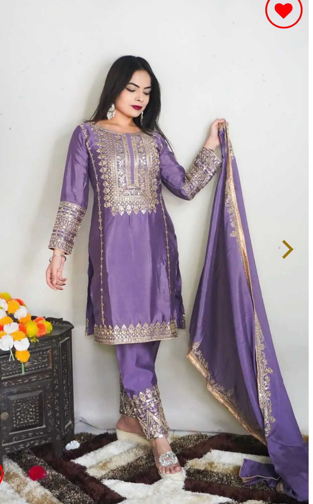 Elegant Pure Chinnon Silk Embroidery Pant Suit in Berlin