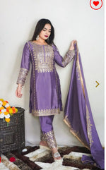 Elegant Pure Chinnon Silk Embroidery Pant Suit in Berlin