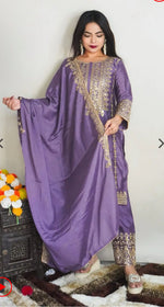 Elegant Pure Chinnon Silk Embroidery Pant Suit in Berlin