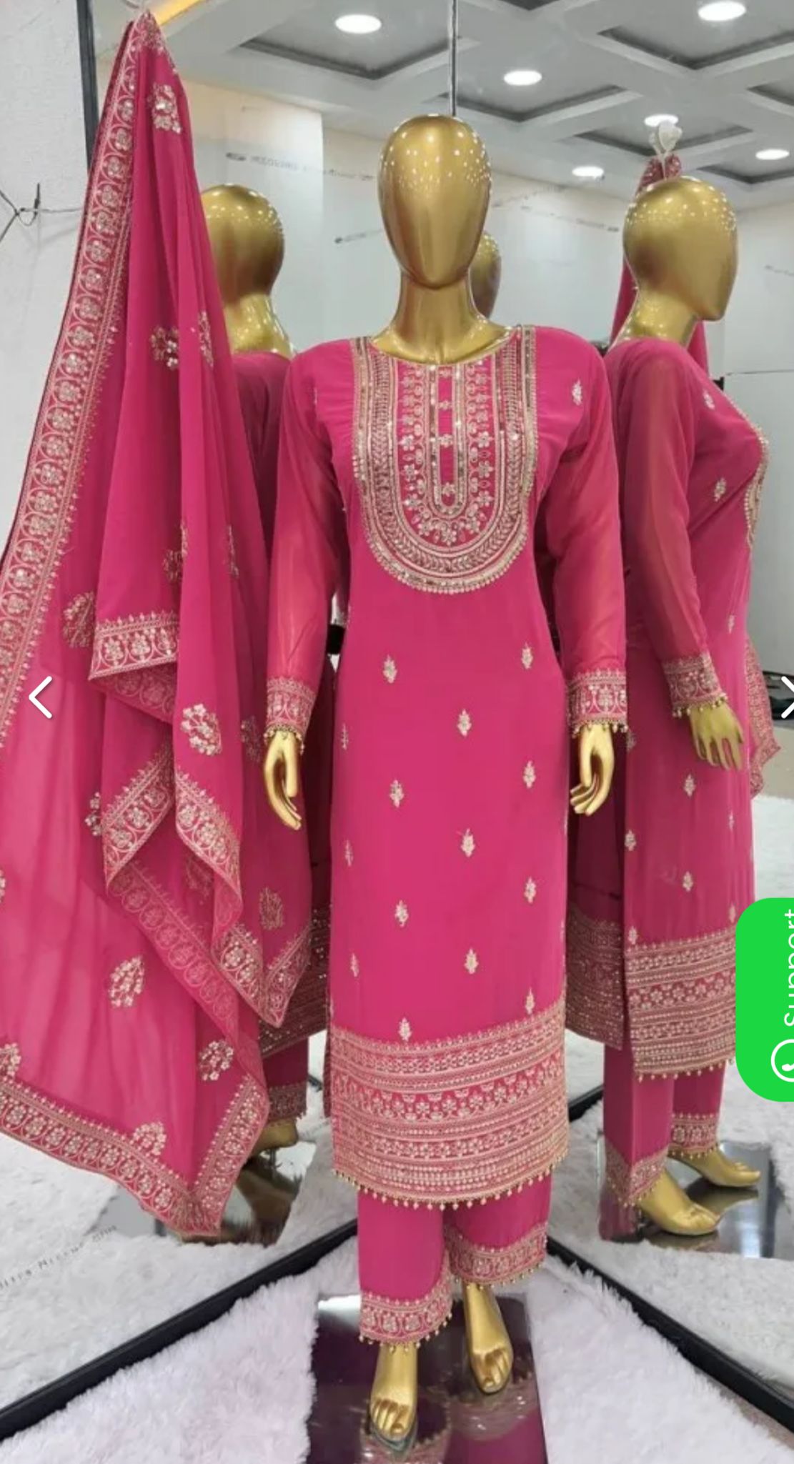 Pink Color Faux Georgette Embroidery Pant Suit in Munich