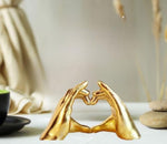 Golden Heart Shape Sculpture, Resin Showpiece in Munich