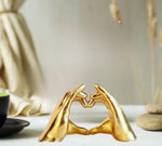 Golden Heart Shape Sculpture, Resin Showpiece in Munich