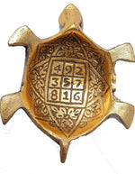 Metal Feng Shui Golden Tortoise on Glass Plate - 5.5 inches in Germany