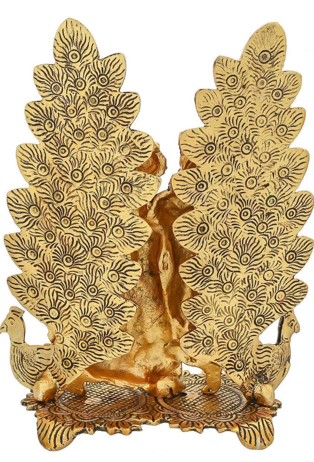 Peacock Design Radha Krishna Idol Showpiece with Diya for Puja and Home Decor in Berlin