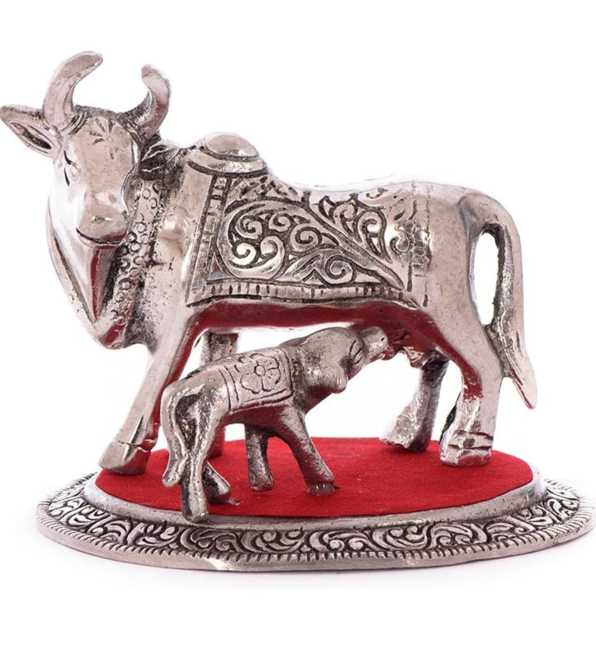 White Metal Cow and Calf in Munich