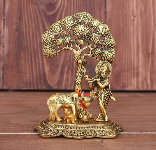 Home Decor & Gifts Metal Krishna With Cow in Munich