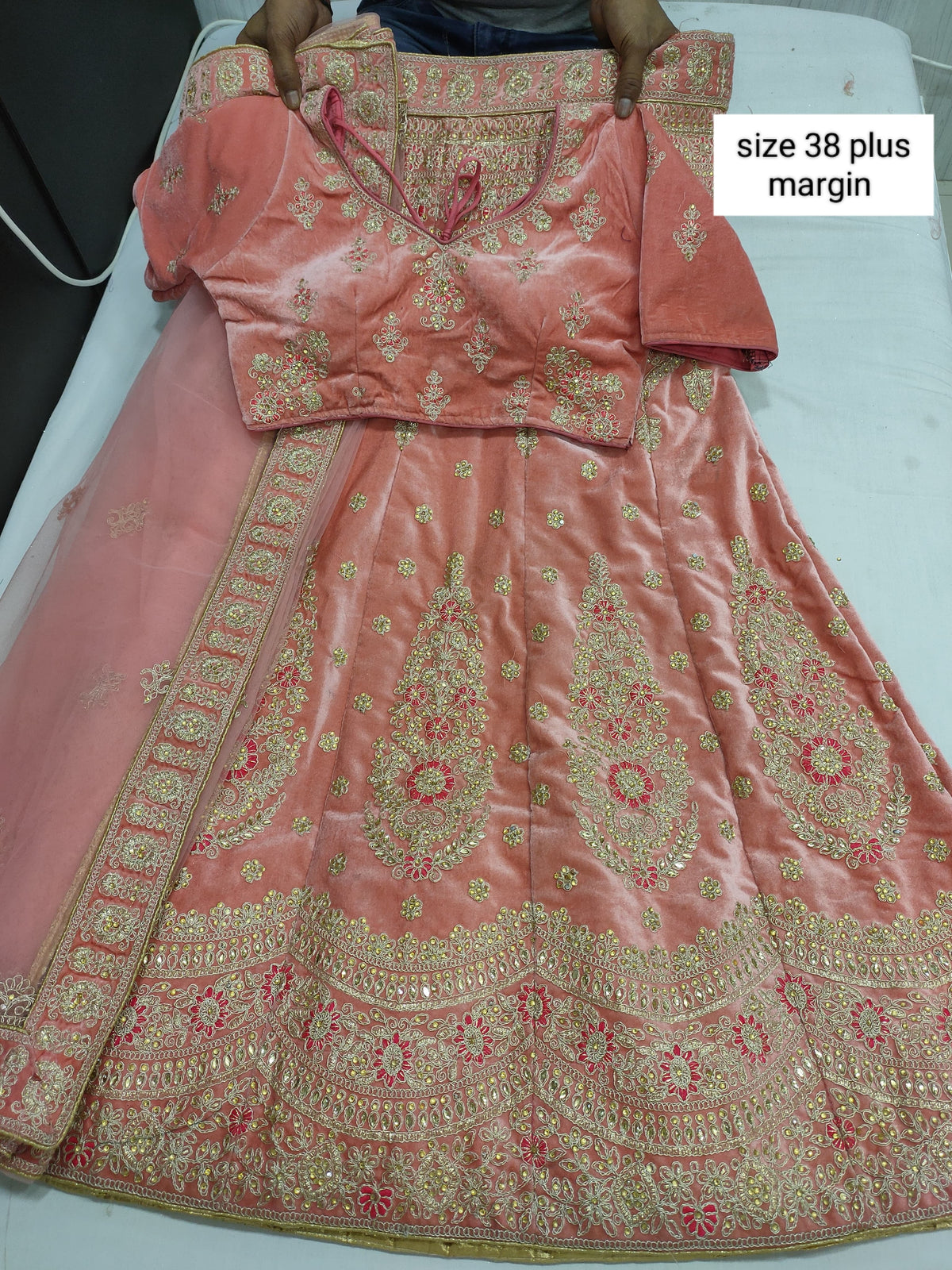 Party Wear Orange Lehenga in Germany