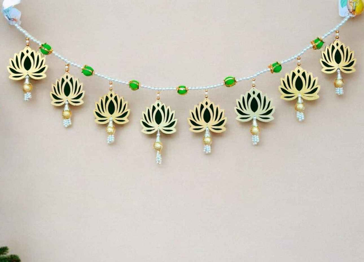 Pink Lotus Toran for Door Hanging Bandhanwar for Home Decor in Munich