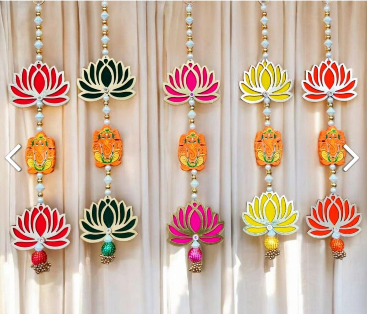 Wooden Ganesh Ji Lotus Hanging in Munich