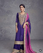 Exclusive Embroidered & Sequin Round Neck Chinnon Plazzo And Kurta in Berlin