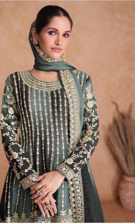 Embroidered Chinon Silk Pakistani Suit in Berlin