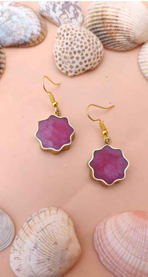 Handcrafted Brass Resin Earring in Germany