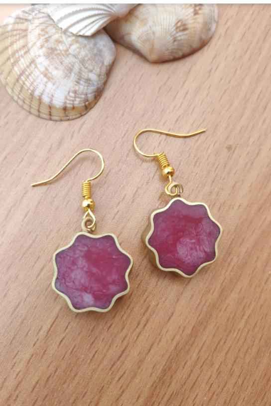 Handcrafted Brass Resin Earring in Germany