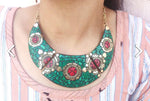 Afghani Boho Stylish Tibetan Green Golden Color Tibetan Partywear Necklace in Germany