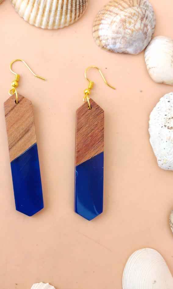 Wooden Resin Dangler Earring in Berlin