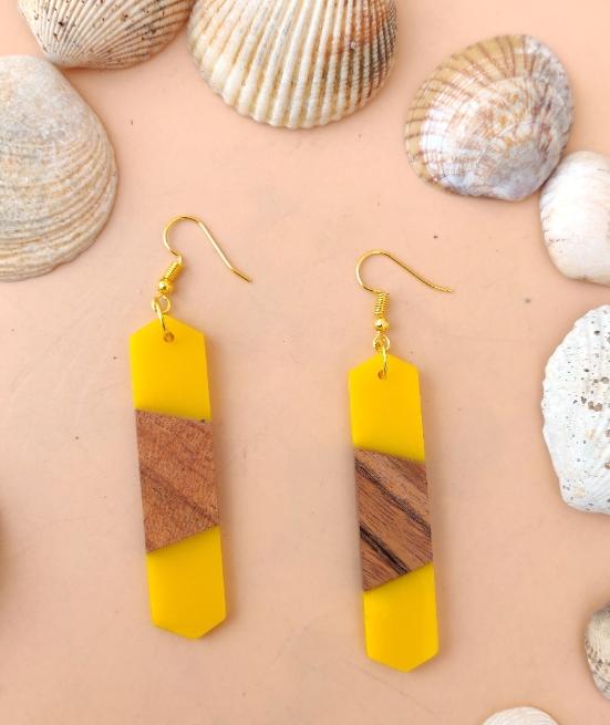 Wooden Resin Dangler Earring in Germany