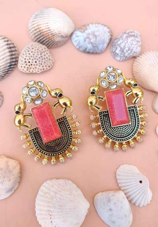 Antique Stone Studs Earrings in Germany