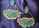 Premium Quality Kundan Stone Stud Hoop Earrings in Munich