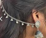 German Silver Ganpati Flower Stud Jhumki Ghunghru Earchain Earring in Munich