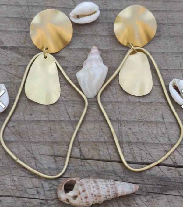 Golden Brass Earrings in Berlin
