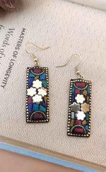 Designer laq work Rectangle Shape lightweight earring in Germany