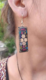 Designer laq work Rectangle Shape lightweight earring in Germany