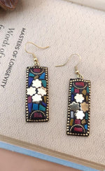 Designer laq work Rectangle Shape lightweight earring in Germany