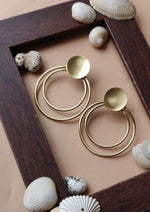 Golden Casual Wear Brass Artisan Crafted Metalwork Earring in Munich